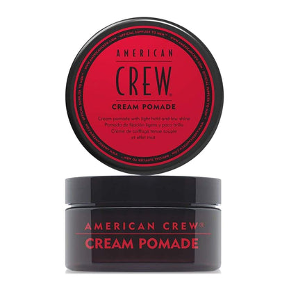 American Crew Cream Pomade in 3 oz jar, hair styling product with a smooth, creamy texture for versatile hair hold and shine.