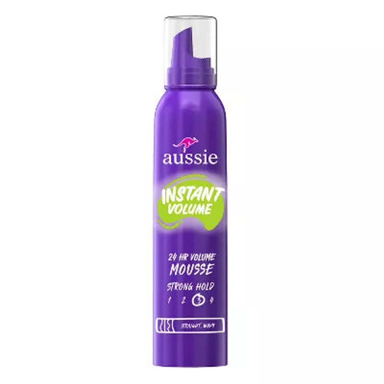 Aussie Ar 6 Oz instant volume hair care product in a white bottle with blue accents, designed to add lift and fullness to hair.