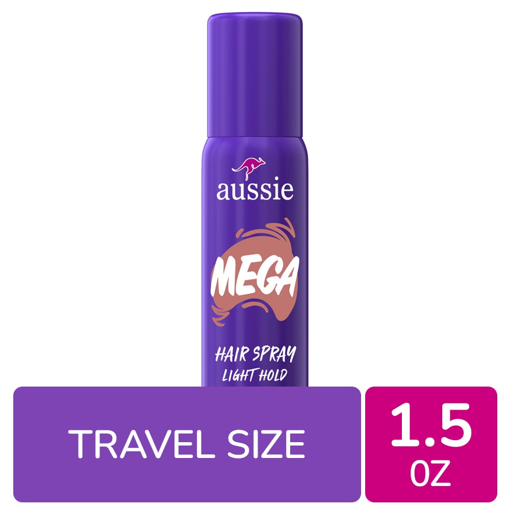 Aussie Mega Flexible Trial Hair Spray by Pasteur Pharmacy, showcasing a spray bottle with flexible hold hair care solution.