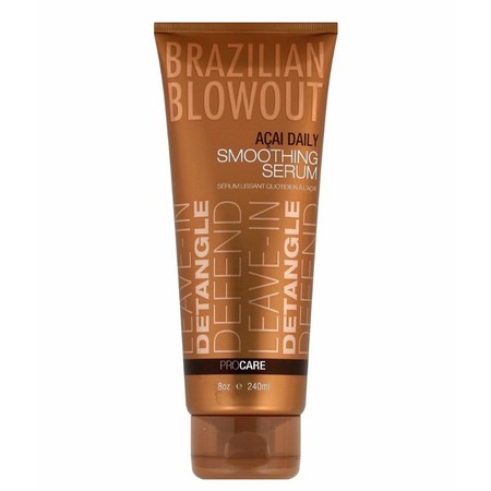 Brazilian Blowout Acai Daily Smoothing Serum in 8 oz bottle, hair care product from Pasteur Pharmacy with smooth, shiny hair finish.