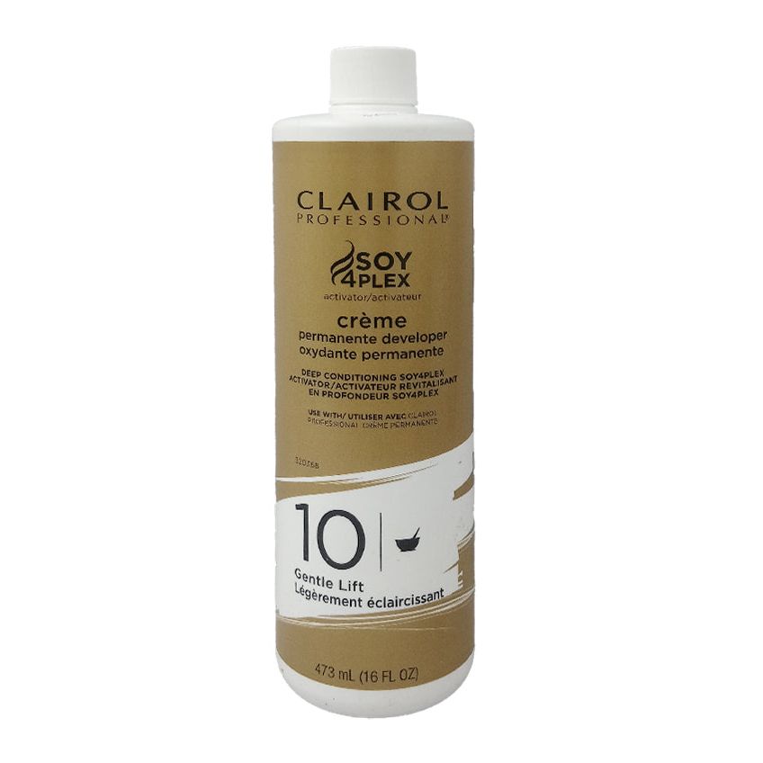 Clairol Soy 4 Plex Creme Permanente Developer 10 Volume 16 oz hair care product for professional hair coloring.