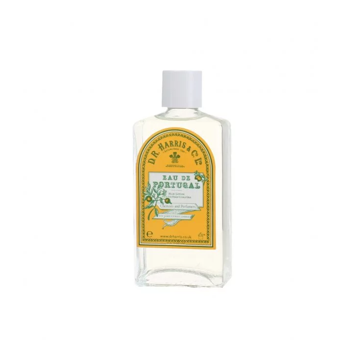 D.R. Harris & Co. Eau de Portugal Hair Lotion 100ml in a clear spray bottle, part of Pasteur Pharmacy's hair care collection.