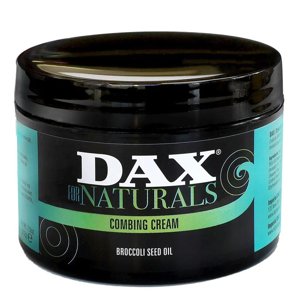 DAX For Naturals Combing Cream in 7.5 oz jar, hair care product from Pasteur Pharmacy with smooth, nourishing formula for hair.