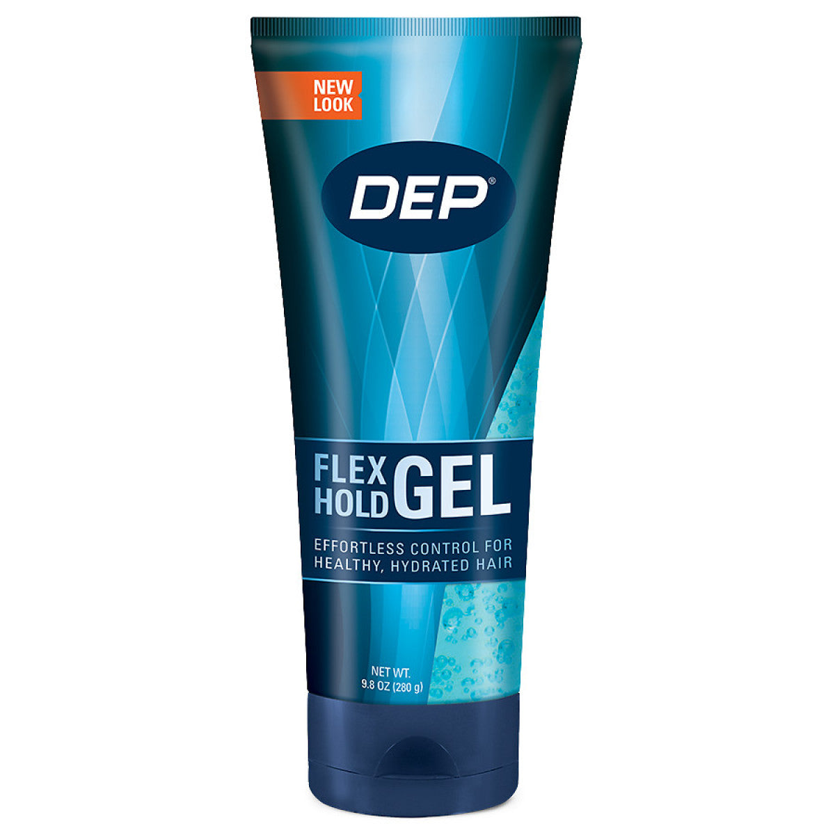 Dep Sport Flex Hold Gel from Pasteur Pharmacy, a hair care product in a clear tube with a blue cap, designed for flexible styling.