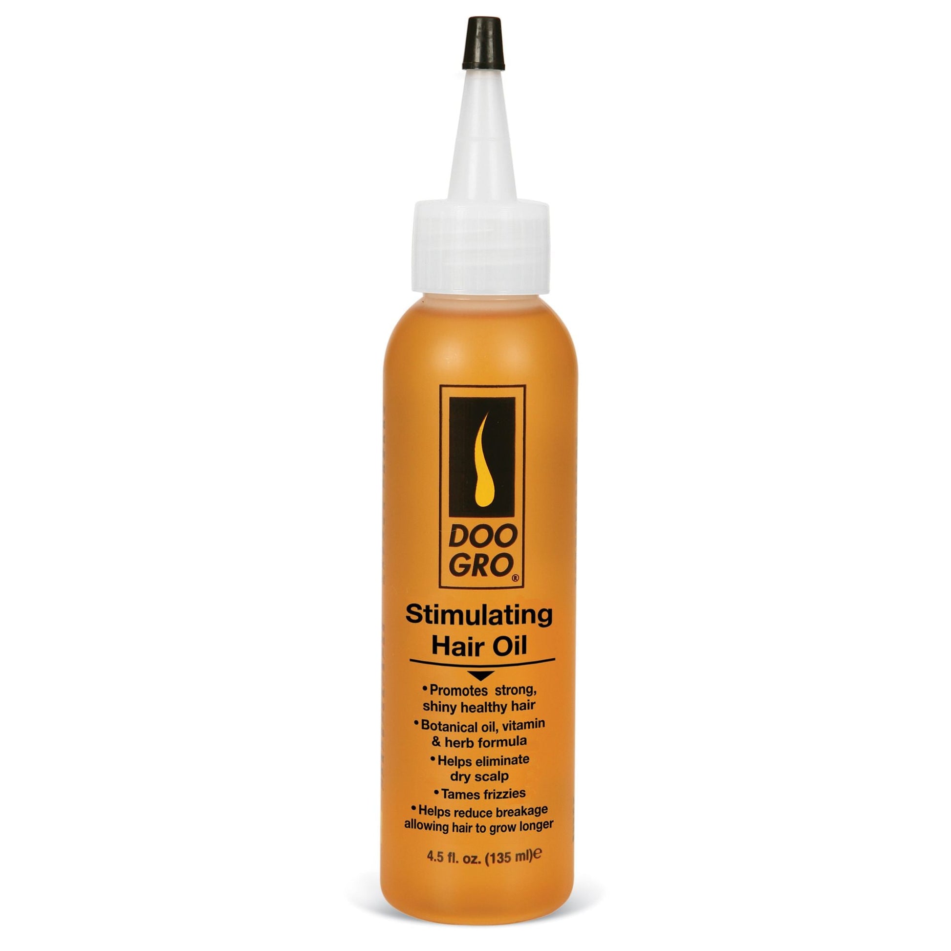 Doo Gro Stimulating Growth Oil in a 4.5 oz bottle, hair care product by Pasteur Pharmacy, with a clear view of the oil bottle and label.