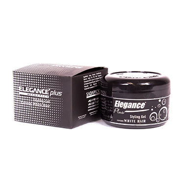 Elegance Plus Black Gel Covers White Hair in 100ml bottle, Pasteur Pharmacy hair care product with black gel formula for hair coverage.