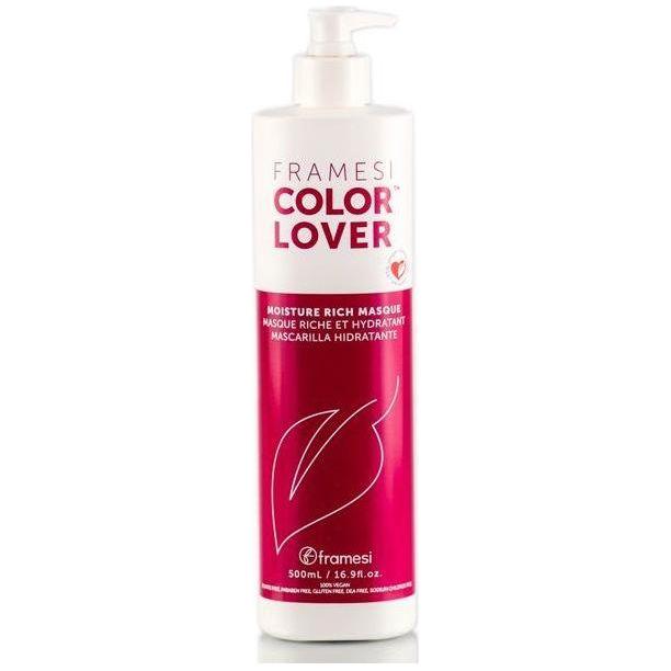 Framesi Color Lover Moisture Rich Masque for hair, 16.9 oz, nourishing hair care treatment with a rich, moisturizing formula.