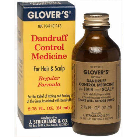 Glover's Dandruff Control Medicine regular formula in 2.75 fl oz bottle, hair care product from Pasteur Pharmacy
