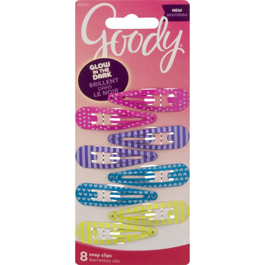 Glow in the dark snap clips for hair from Pasteur Pharmacy, featuring vibrant, easy-to-use hair accessories for fun styling.