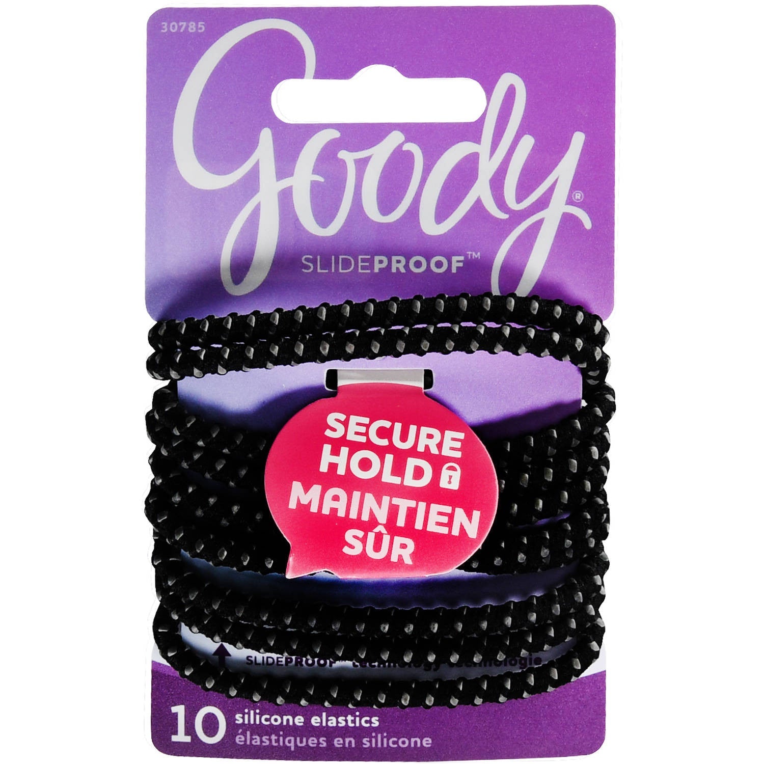 Goody silicone elastics for hair care by Pasteur Pharmacy, slideproof hair elastics for secure, gentle hold.