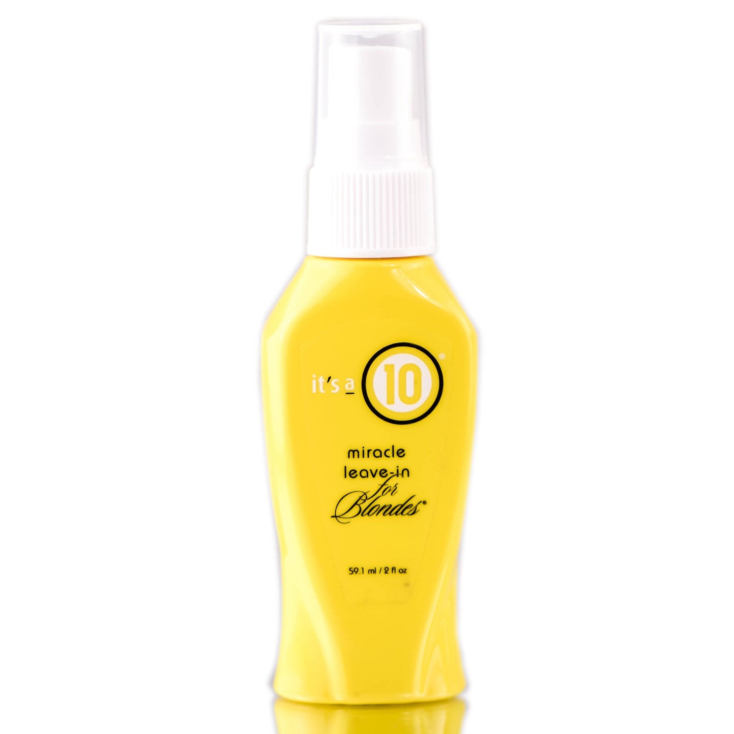 It's A 10 Miracle Leave-In for Blondes hair care product in 2 oz bottle, designed to enhance blonde hair with nourishing formula.