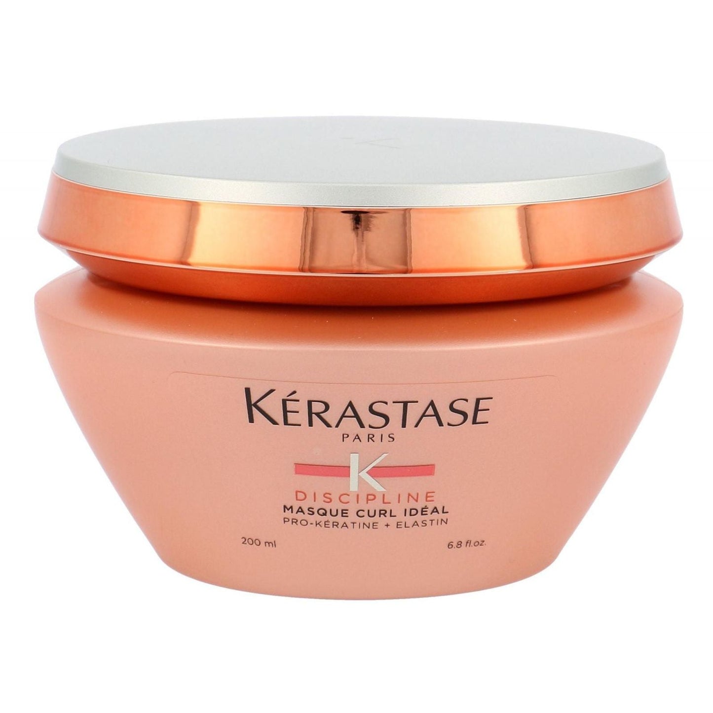 Kerastase Discipline Curl Ideal Hair Mask, a nourishing hair care treatment for curly hair, shown in a jar with product label visible.