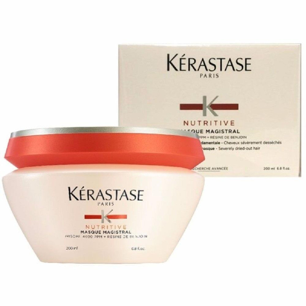Kerastase Nutritive Masque Magistral hair care treatment in 200ml jar, smooth and nourish dry, damaged hair with luxurious formula