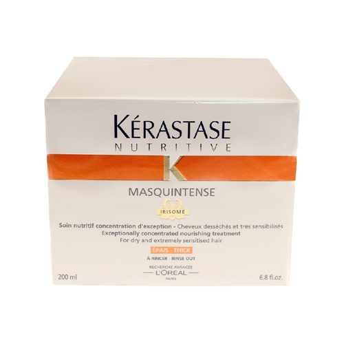 Kerastase Nutritive Masquintense for Thick Hair, 6.8 oz, nourishing hair mask in a jar, designed for intense moisture and softness