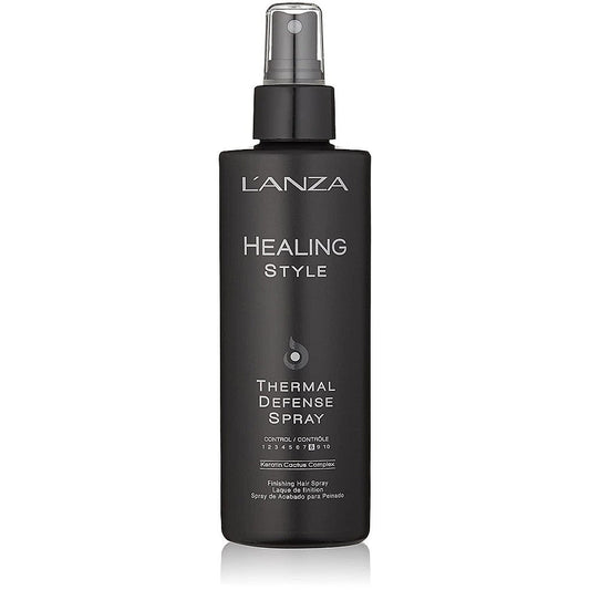 L'anza Healing Style Thermal Defense Spray in 6.8 oz bottle, hair care product to protect hair from heat styling damage