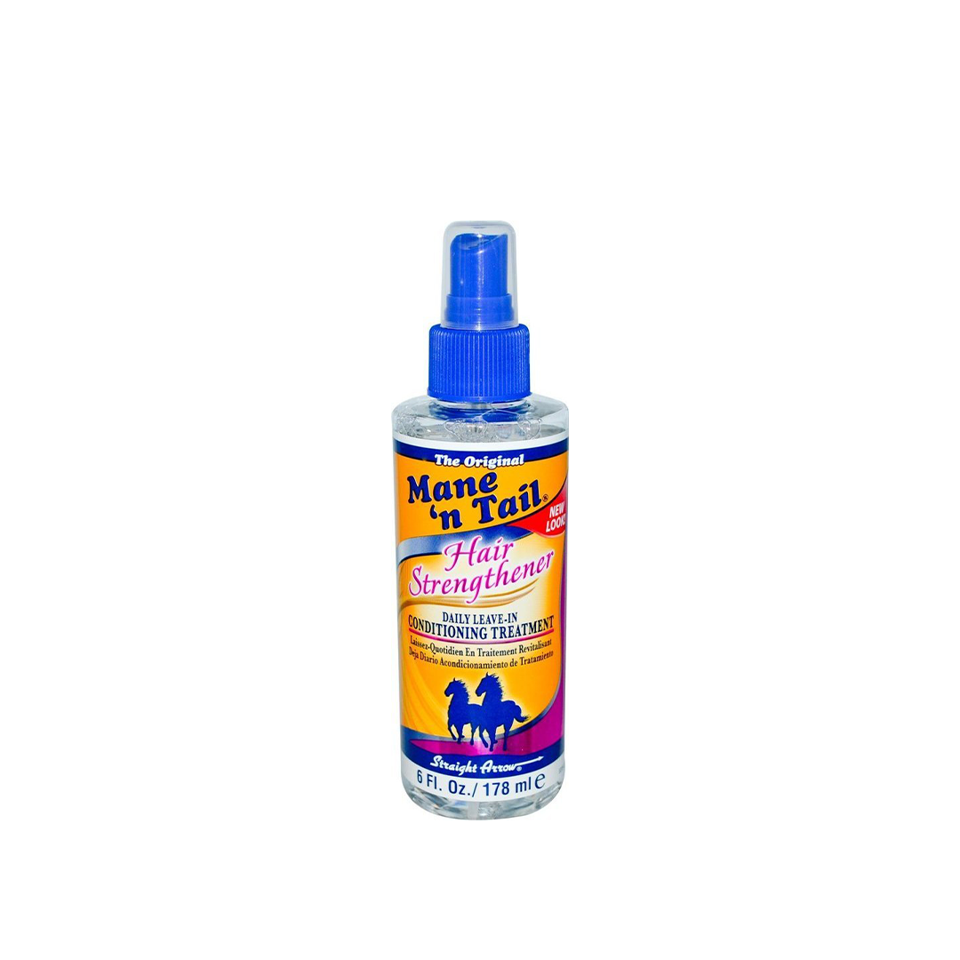 Mane 'n Tail Hair Strengthener in 6 Fl Oz bottle, natural hair care product for strengthening and nourishing hair.