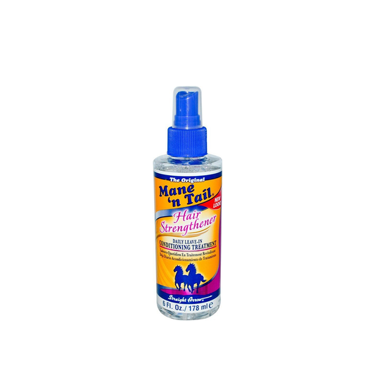 Mane 'n Tail Hair Strengthener in 6 Fl Oz bottle, natural hair care product for strengthening and nourishing hair.