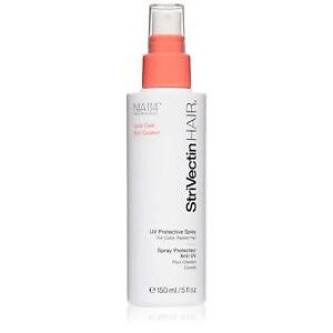 StriVectin Hair Color Care UV Protective Spray in 5 oz bottle, designed to protect hair color from sun damage.