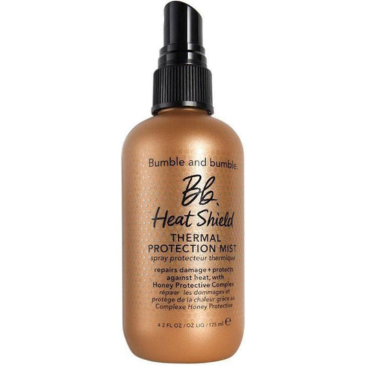 Bumble and Bumble Glow Thermal Protection Mist in 4.2 fl oz spray bottle, hair care product for heat protection and shine.