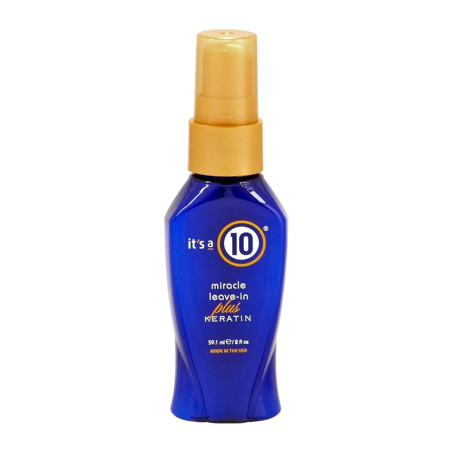 It's a 10 Miracle Leave-In Plus Keratin hair care product in a 2 oz bottle, designed to nourish and strengthen hair.