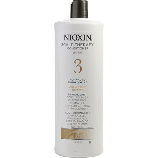Nioxin Bionutrient Protectives Scalp Therapy System 3 for fine hair in a 33.8 oz bottle, designed for healthy scalp care.