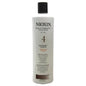 Nioxin System 4 Cleanser for fine, chemically treated, noticeably thinning hair in 16.9 oz bottle, hair care product.