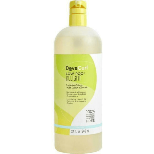 DevaCurl Low Poo Delight Hair Cleanser 32 Oz bottle, gentle sulfate-free shampoo for curly hair from Pasteur Pharmacy
