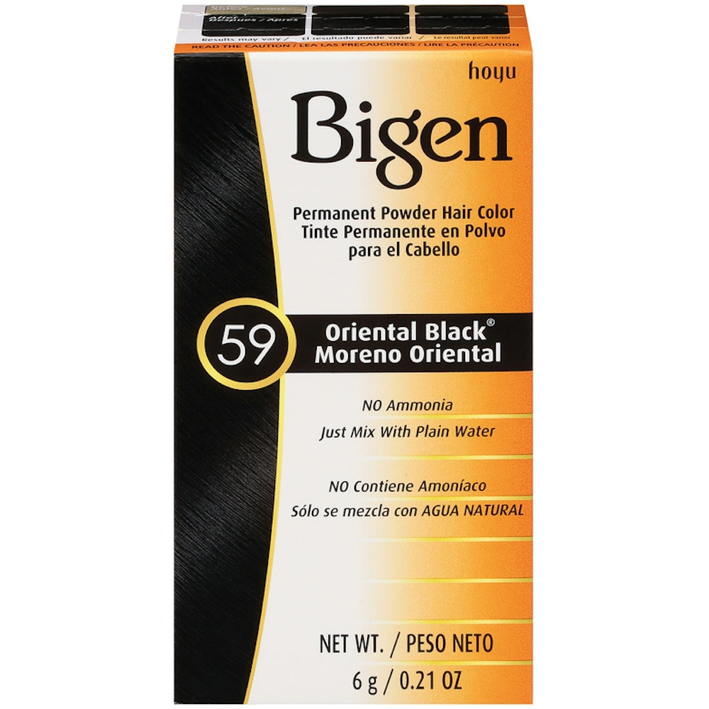 Bigen Permanent Powder Hair Color in Oriental Black, ammonia-free, 0.21 oz, natural black hair dye by Pasteur Pharmacy