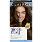 Clairol Nice 'N Easy permanent hair color kit in 118 Natural Medium Brown showing box and hair color application.