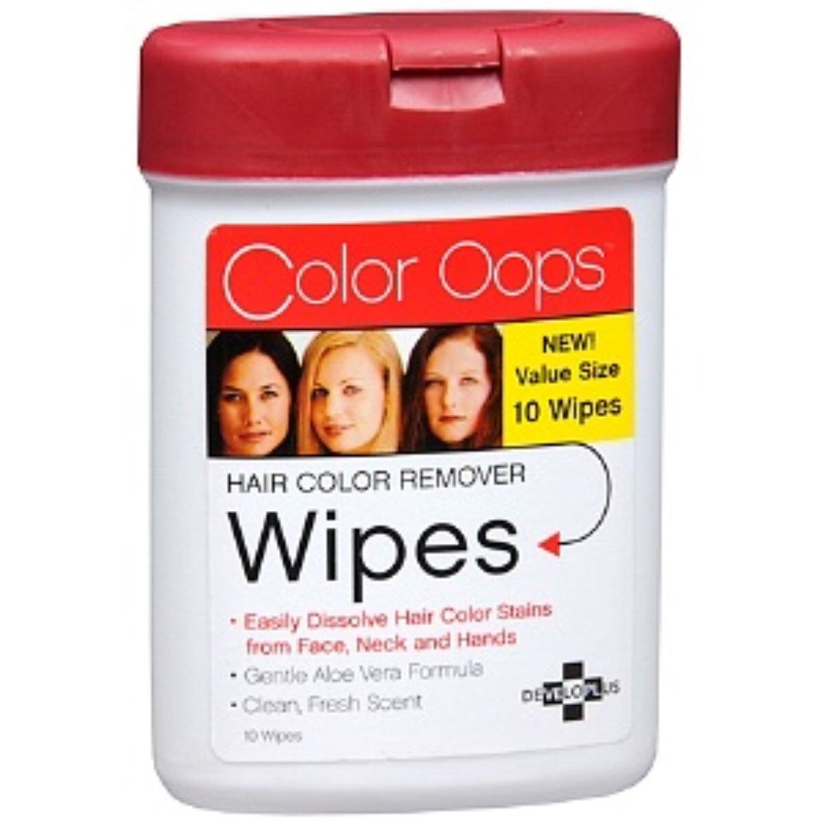 Color Oops Hair Remover Wipes for hair color correction, designed by Pasteur Pharmacy, shown in a convenient wipe format.