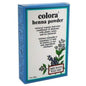 Light brown Colora Henna Powder Hair Color by Pasteur Pharmacy in 2 oz container, showing the powder and packaging.
