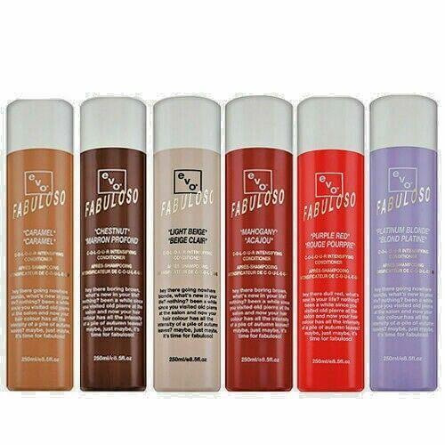Evo Fabuloso Colour Intensifying Condition for hair, 8.5oz bottle, natural deposit color treatment, by Pasteur Pharmacy.