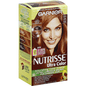 Garnier Nutrisse Ultra Color B4 Caramel Chocolate hair color tube for rich, chocolate caramel shade, shown in packaging.