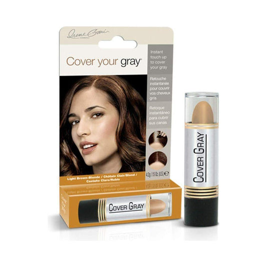 Irene Gari Cover Your Gray Touch Up Stick in Light Brown, a hair color touch-up product by Pasteur Pharmacy, 0.15 oz tube.