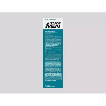 Just For Men Brush-In Color Gel for Mustache and Beard in Real Black, Pasteur Pharmacy hair color gel, 0.5 oz.