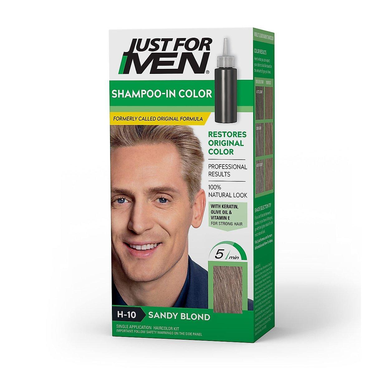 Just For Men Original Formula Sandy Blond hair color kit, hair dye kit with applicator for men, Pasteur Pharmacy brand
