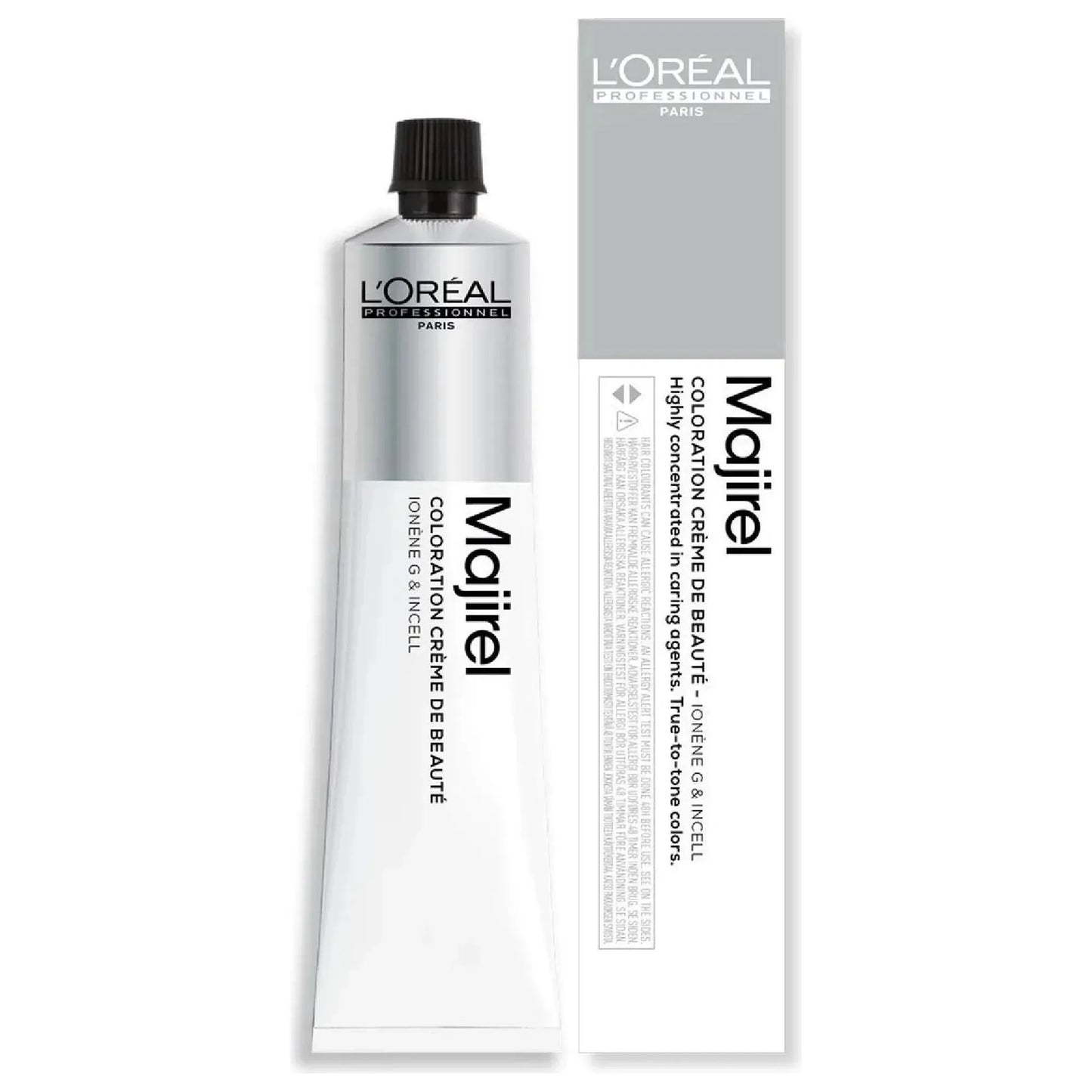 L'Oreal Professionnel Majirouge Permanent Creme Hair Color 4.65 4RRv in a tube with color swatch and packaging