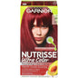 Nutrisse Garnier Ultra Color Nourishing Bold permanent hair creme in R3 Light Intense Auburn, showing the hair color kit.