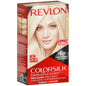 Revlon ColorSilk Beautiful Color Ultra Light Ash Blonde hair dye bottle with product label and color swatch.