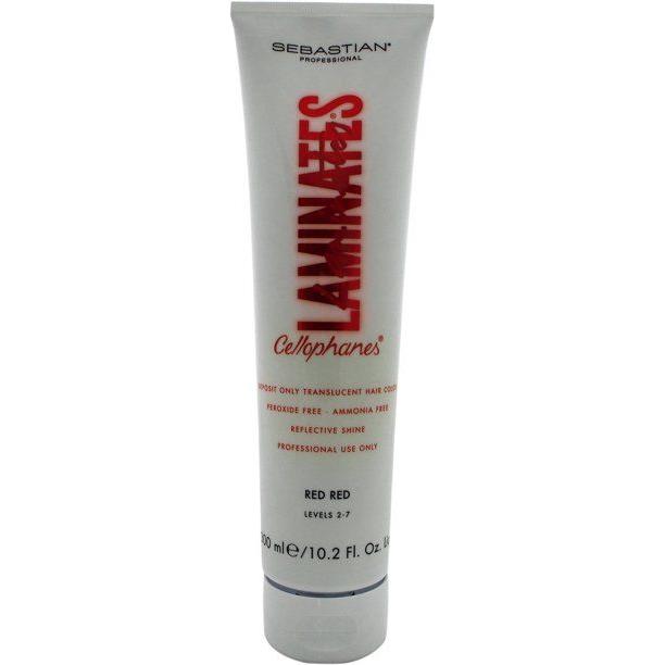 Sebastian Professional Cellophanes Red Red hair color bottle, 10.2 oz, showcasing vibrant red hair dye for glossy, colorful hair.