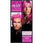 Splat Pink Fetish hair color kit with vibrant pink dye, applicator bottle, and styling accessories for bold hair color.