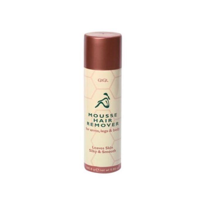 Gigi Mousse Hair Remover by Pasteur Pharmacy in 5.85 oz bottle, designed for gentle hair color removal.