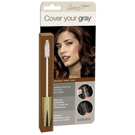 Irene Gari Cover Your Gray Hair Color Wand in Mahogany, 0.25 oz, featuring a brush applicator for easy gray coverage.