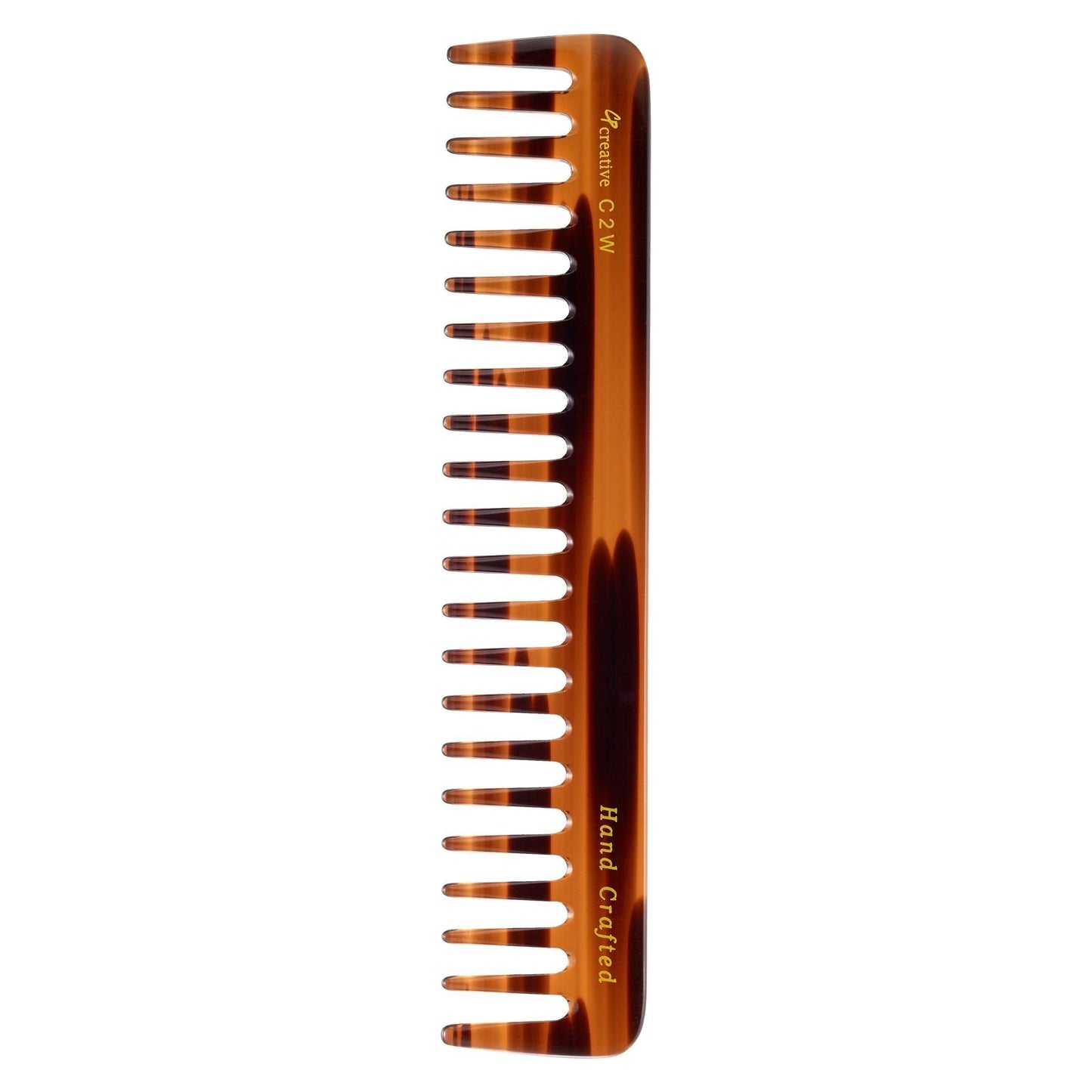 Tortoise-colored C2W comb by Pasteur Pharmacy, Tokyo dark blond hair comb with smooth teeth, designed for styling and detangling hair.