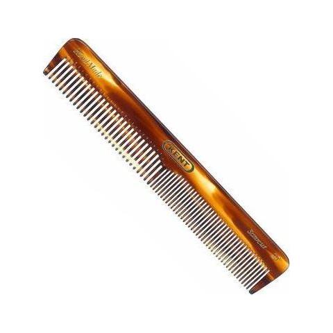 Kent Handmade Comb 2T, 158 mm coarse and fine toothed hair comb, with natural wood finish, by Pasteur Pharmacy.