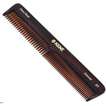 Kent Handmade Comb 5T, 175mm hair comb with coarse and fine teeth, designed for styling and detangling hair.