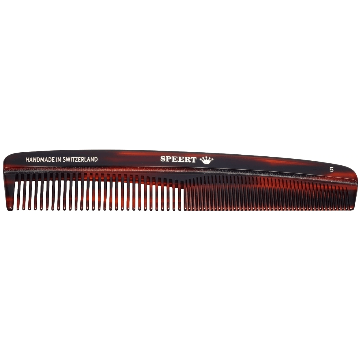 Handmade European hair comb by Speert, Style #5, with intricate design and polished finish, ideal for styling and detangling hair.