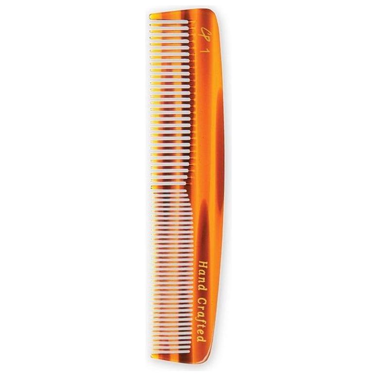 Tortoise pocket hair comb with medium and fine teeth, 5.5 inches, from Pasteur Pharmacy, suitable for grooming and styling hair.