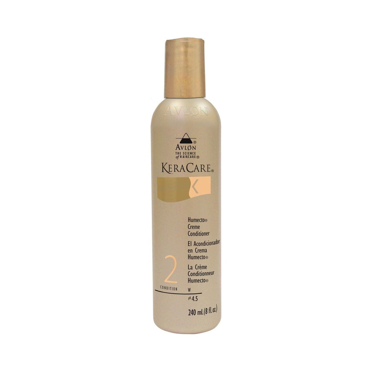 Avlon KeraCare Humecto Creme Conditioner 8 oz, a hair conditioner in a white bottle with a flip-top cap, suitable for deep hydration.