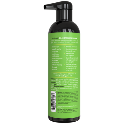 DermOrganic sulfate-free color care hair conditioner in 17 oz bottle, moisturizing and gentle for color-treated hair